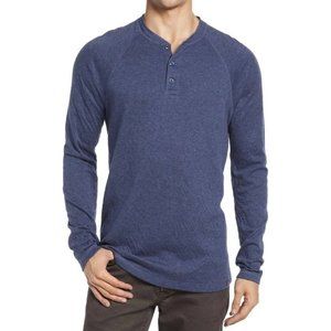 Faherty Men's Long Sleeve Cloud Henley - Navy Heather NWOT XXL